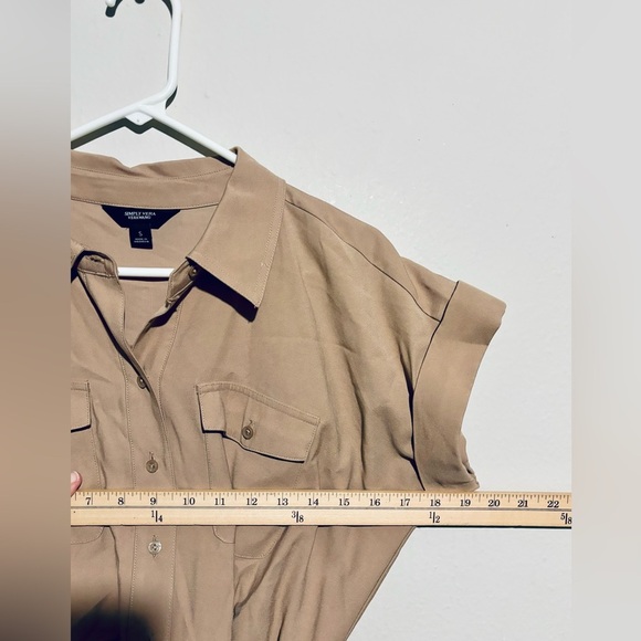 Women's Simply Vera Vera Wang Belted Utility Romper Size S Tan Safari - Picture 6 of 7